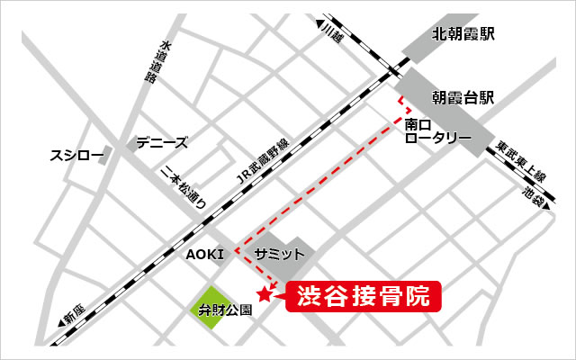 朝霞台の渋谷接骨院の周辺マップ