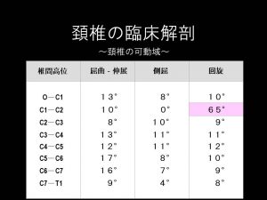 頚椎の関節可動域